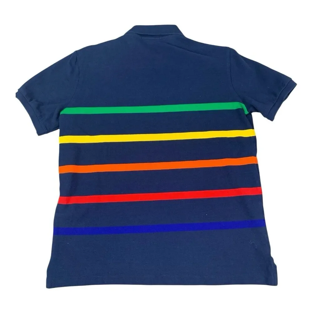 Polo Ralph Lauren Men’s Polo Shirt Multicolor Striped Classic Fit Rainbow Medium